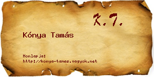 Kónya Tamás névjegykártya